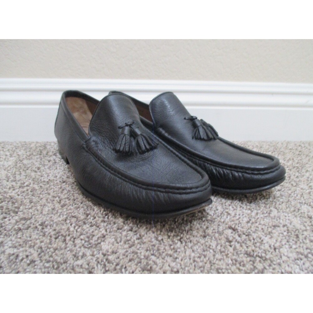 Bally Chester Made in Italy Black Leather Tassel Loafers Men’s US Size 11 D